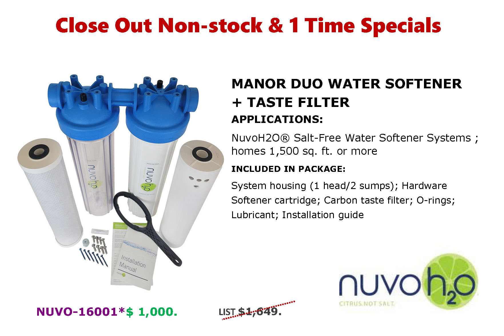 NUVO WATER FILTER SYSTEM