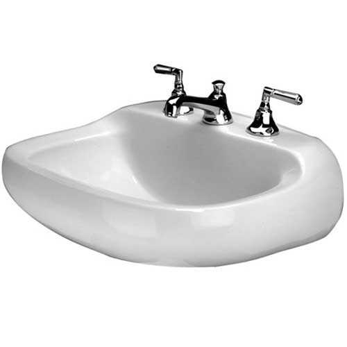 WALL HUNG LAV SINK 20X18 WHITE 8&quot; CENTERS